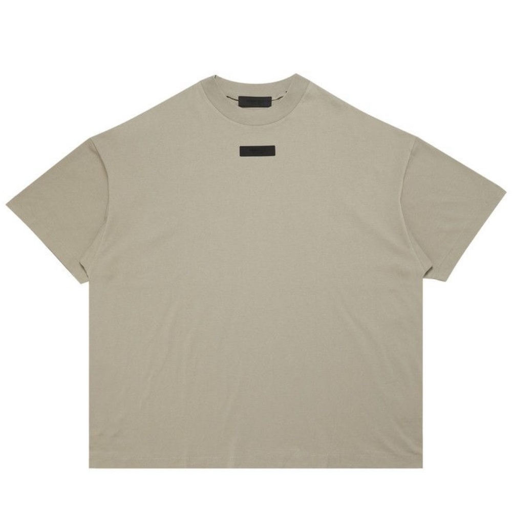 Fear of God ESSENTIALS  Short Sleeve Oversized Tee in Light Taupe with Black Tab